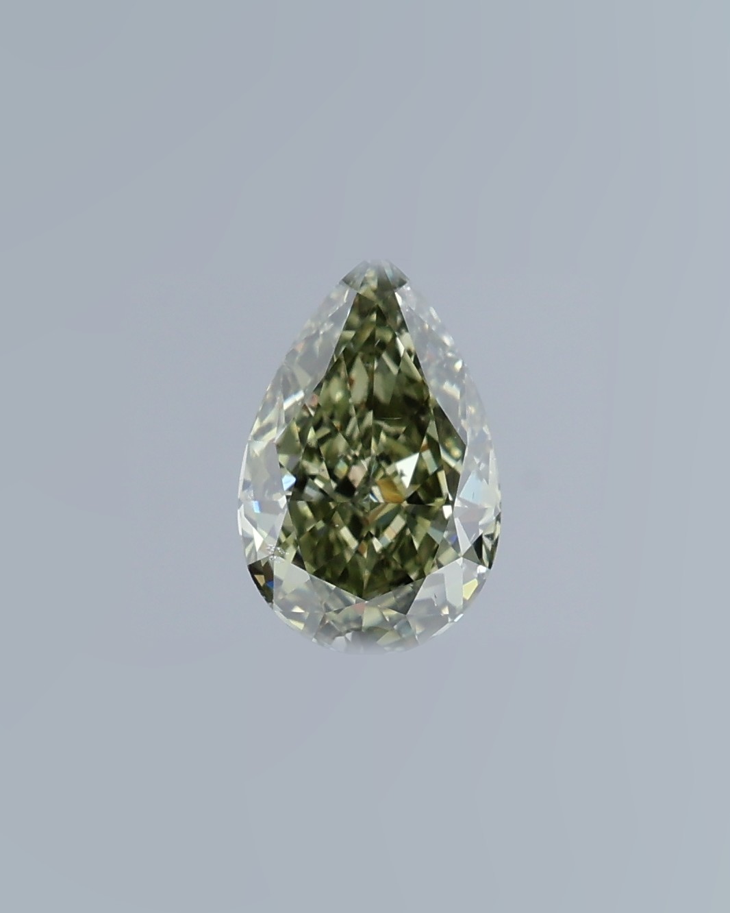1.03 ct Pear Fancy Colour Diamond, Fancy Dark Gray-Yellowish Green