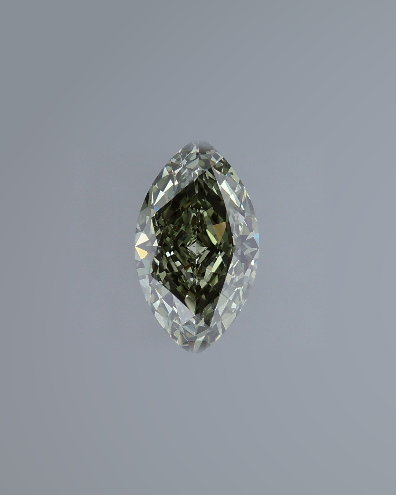 1.08 ct Marquise Fancy Colour Diamond, Fancy Deep Grayish Yellowish Green