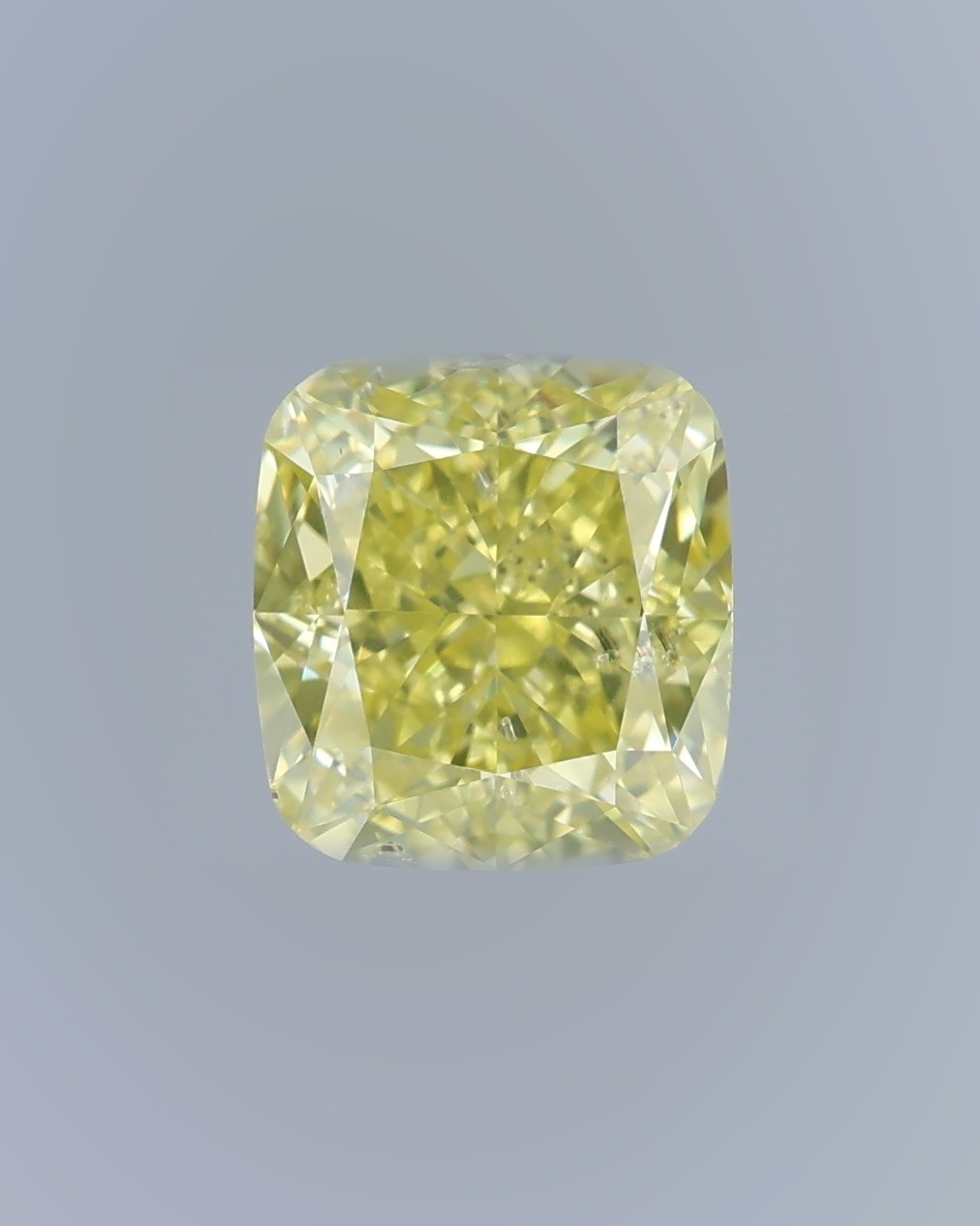 1.50 ct Cushion Fancy Colour Diamond, Fancy Intense Greenish Yellow
